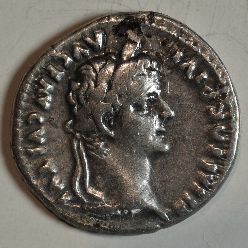an example of the coin (“Tribute Penny”) that Jesus held aloft: “Tender unto Caesar that which is Caesar’s.”; R18