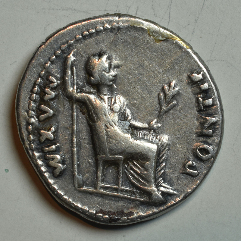 an example of the coin (“Tribute Penny”) that Jesus held aloft: “Tender unto Caesar that which is Caesar’s.”; R18